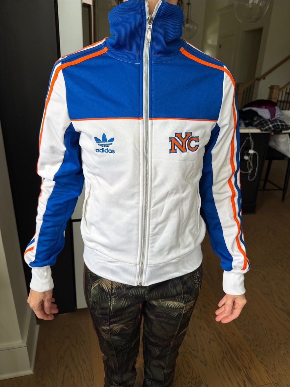 adidas Blue, White & Orange NYC Track Windbreaker